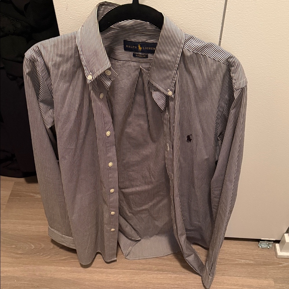 Ralph Lauren Black and White Striped Shirt